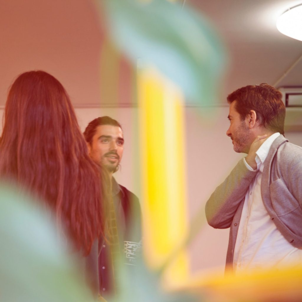 employees talking
